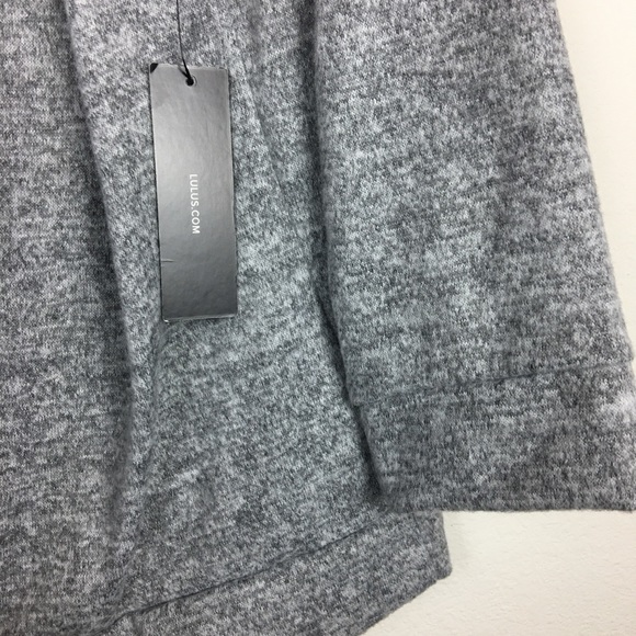 Lulus Large Grey Soft Boat Neck Sweater 3/4 sleeve - Picture 6 of 10